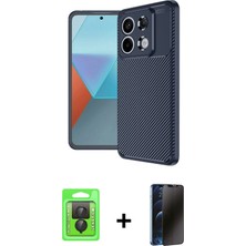 BUTİMAR'S Redmi Note 13 Pro 4g Eksen Form Prime - Siyah 3D Antistatik Hayalet Cam Ekran Koruyucu + Siyah Raze Metal Kamera Lens