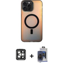 iPhone 15 Pro Max Doruk Klasik Prime - Siyah Vanessa Magic Cam + Gri Pvd Metal Kamera Lens