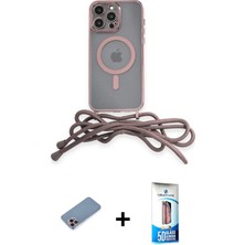 BUTİMAR'S iPhone 12 Pro Max Eksen Özel Seri - Siyah 5d Eko Cam Ekran Koruyucu + Pembe Shine Kamera Lens Koruma Cam