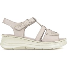 Ziya, Kadın Hakiki Deri Konfor Sandalet 1611051Z110 Silver