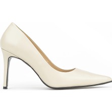 Ziya, Kadın Hakiki Deri Topuklu Ayakkabı 1611059Z1425 Bej