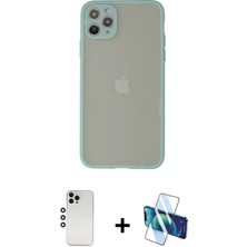 BUTİMAR'S iPhone 12 Pro Ahenk Çizgi Serisi - Siyah 3D Antistatik Seramik Nano Ekran Koruyucu + Gümüş Shine Kamera Lens