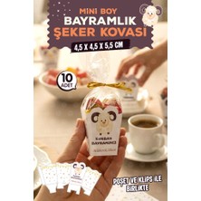 Tuğset Etiket Mini Boy Bayramlık Şeker Harçlık Hediye Kovası Kurban Bayram Hediyesi  Kutusu Poşeti ve Klipsi 10 Ar ADET-T1570