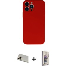 Cepte Toptan iPhone 13 Pro Max Ahenk Serisi - Siyah Bilvis 3D Cam Ekran Koruyucu + Rose Gold Rainbow Kamera Lens Koruma Cam