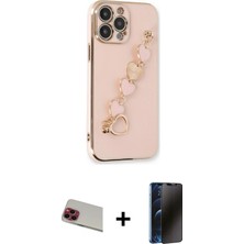 Cepte Toptan iPhone 13 Pro Max Nova Işık Prime - Siyah 3D Antistatik Hayalet Cam Ekran Koruyucu + Kırmızı Rainbow Kamera Lens Koruma Cam