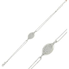 Inure Jewelry Gümüş Beyaz Taşlı Bayan Bileklik