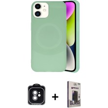 Cepte Toptan iPhone 11 Ufuk Serisi - Siyah Bilvis Hayalet Cam Ekran Koruyucu + Yeşil Pvd Metal Kamera Lens
