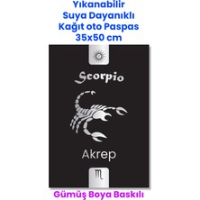 Balkan Ambalaj Suya Dayanıklı Yıkanır Akrep Burcu Oto Paspas Kağıdı Siyah Gümüş Baskı Kağıt Paspas 50 Adet 35X50CM