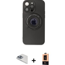iPhone 13 Pro Max Eksen Klasik Prime - Şeffaf Maxco Cam Ekran Koruyucu + Sierra Blue Pers Alüminyum Kamera Lens