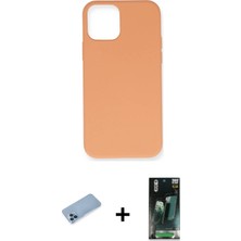 Cepte Toptan iPhone 12 Pro Max Ahenk Serisi - Siyah 360 Mat Full Body Arka Koruyucu + Mavi Shine Kamera Lens Koruma Cam