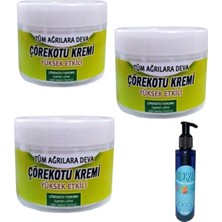 Süper Muzicevi Çörek Otu Kremi 100 ml x 3 Adet / Çilekli Vücut Masaj Bakım Yağı 125 ml