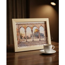 Zaytoon Duvar Tablosu Kudüs Kubbetüs Sahra Mescid-i Aksa Ahşap Çerçeve 15x20 cm