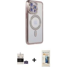 Cepte Toptan iPhone 14 Pro Max Zirve Doku Prime - Siyah 6d Mat Seramik Hayalet Nano Ekran Koruyucu + Gümüş Bilvis Titan Kamera Lens