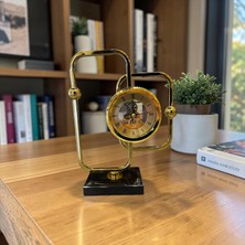 Sleep Nova Metal Orbit Dekoratif Masa Saati Modern Tasarım Lüks Altın Renk Ofis & Ev Aksesuarı Sessiz Mekanizma