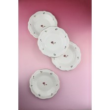 Bursa Porselen Dekor Angela Altın Yaldızlı 4 Parça Porselen Yemek Tabağı