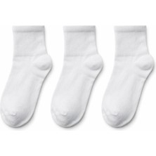 QUALITY WALKING 3'lü Dikişsiz Pamuklu Yarım Tenis Çorap Günlük ve Spor Kullanıma Uygun