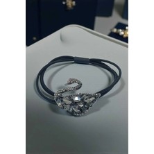 RALBAX Angelonia Kuğu Figürlü Saç Aksesuarı – Kristal Taşlı, Zarif ve Işıltılı Kadın Saç Tokası