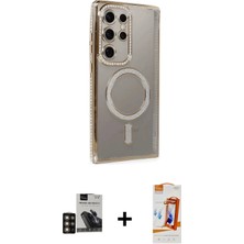 BUTİMAR'S Galaxy S24 Ultra Zirve Doku Prime - Siyah Autokit 5in1 Fiber Polymer Nano Ekran Koruyucu + Gold Pvd Metal Kamera Lens