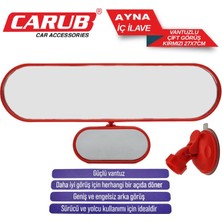 PINUKS Ayna Iç Dikiz Çift Görüşlü Vantuzlu Kırmızı 27X7CM Adet  PİNUKS-BR0221184