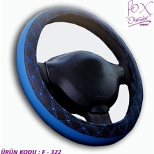 PINUKS Direksiyon Kılıfı Poşetli Geçme 38CM Çember Mavi Kenarı Nakışlı Adet  PİNUKS-FXF-322