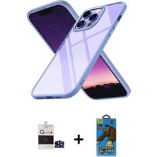 iPhone 14 Pro Max Nova Işık Serisi - Siyah 18D Cam Ekran Koruyucu + Siyah Bilvis Titan Kamera Lens