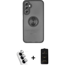 Galaxy A24 4g Yörünge Çizgi - Siyah 6d Antistatik Mat Seramik Hayalet Nano Ekran Koruyucu + Gümüş Valdez Metal Kamera Lens