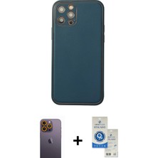 BUTİMAR'S iPhone 12 Pro Max Yadigar Klasik - Şeffaf Royal Nano Ekran Koruyucu + Sarı Neon Fosforlu Kamera Lens