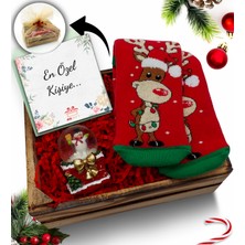 As Gift Mini Kasa Içerisinde Kar Küresi & Yılbaşı Çorabı Hediye Seti
