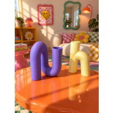 3DekorPusula Modern Dekoratif Vazo Seti 2'li-Renkli Tasarım Obje,minimal Masa & Raf Dekoru