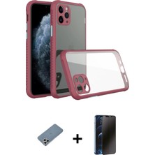 BUTİMAR'S iPhone 11 Pro Max Nova Asil Özel Seri - Siyah 3D Antistatik Hayalet Cam Ekran Koruyucu + Gümüş Shine Kamera Lens Koruma Cam
