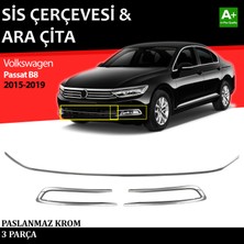 Tuna Oto Vw Passat B8 Sis Farı Çerçevesi & Ara Çıtası Krom Takımı 2015 2016 2017 2018 2019