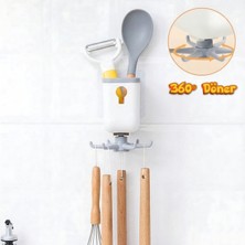 ALMITAL Shimo 360° Döner Askılı Mutfak ve Banyo Organizeri - Çok Amaçlı Pratik Düzenleyici