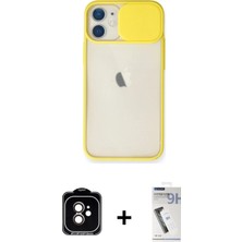 Cepte Toptan iPhone 11 Vadi Çizgi - Şeffaf Uv Polymer Nano Ekran Koruyucu + Turuncu Pvd Metal Kamera Lens