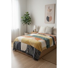 Lorvian Noletti Geometrik Desenli Pamuklu Yumuşak Dokulu Çift Kişilik Battaniye