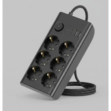 Twin Store Akım Korumalı 6’lı Priz 2xusb 2xtype-C Çıkış Yüksek Gerilim Koruma Çoklu Priz Çoğaltıcı