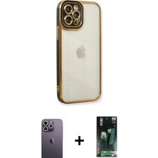BUTİMAR'S iPhone 12 Pro Çekirdek Klasik Serisi - Şeffaf 360 Full Body Arka Koruyucu + Beyaz Neon Fosforlu Kamera Lens