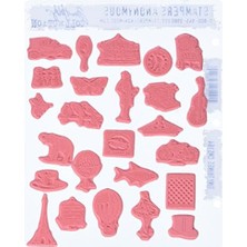 Tim Holtz Yapışkan Istampa Setleri, Anonymous, Sanatsal Aletler, Lastik Damga Tiny Things Kırmızı
