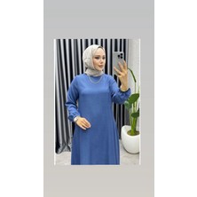 Golda Dress Kadın Keten Ikili Takım Indigo