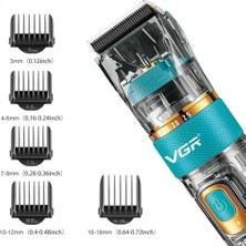 Jouis Vgr Profesyonel Saç ve Sakal Tıraş Makinesi, 7000 Rpm, 2600MAH USB Şarjlı, 6 Başlıklı, 300 Dakika Çalışma Süresi, Seramik Bıçaklı, Ipx7 Su Geçirmez, Dijital Göstergeli Cilt Koruması (Garantili)