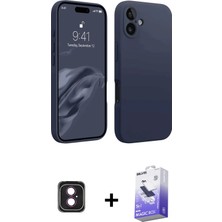 BUTİMAR'S iPhone 16 Kozmos Yansıma Özel Seri - Siyah Bilvis 5in1 5d Magic Hayalet Cam Ekran Koruyucu + Pembe Pvd Metal Kamera Lens