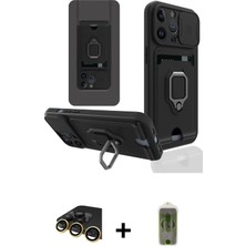 Cepte Toptan iPhone 14 Pro Vadi Form Prime - Siyah Joko Magic 5d Hayalet Cam + Gold Raze Metal Kamera Lens