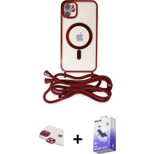 BUTİMAR'S iPhone 11 Eksen Özel Seri - Siyah Bilvis 5in1 5d Magic Hayalet Cam Ekran Koruyucu + Kırmızı Pers Alüminyum Kamera Lens