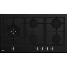 Beko Bocd D 9020 Dws Gazlı Cam Tablalı Ankastre Ocak 5 Gözü Gazlı (1'i Wok)