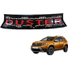 PINUKS Dacıa Duster Spor Ön Panjur Kırmızı Duster Yazılı Adet  PİNUKS-KT-1807