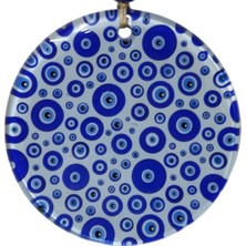 Mixperi El Yapımı Cam Nazar Boncuğu Duvar Süsü - 12 cm