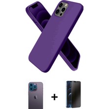 Cepte Toptan iPhone 12 Pro Kozmos Yansıma Özel Seri - Siyah 3D Antistatik Hayalet Cam Ekran Koruyucu + Mavi Neon Fosforlu Kamera Lens
