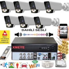 Bises 7 Li Sesli Araç Insan Yüz Tanımalı Hareket Algılayan 5 Mp Lens 9 Warm LED Gece Renkli Kamera Seti 5909WS