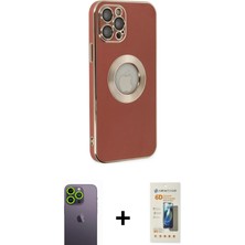 BUTİMAR'S iPhone 12 Pro Max Iz Form Serisi - Siyah 6d Mat Seramik Hayalet Nano Ekran Koruyucu + Yeşil Neon Fosforlu Kamera Lens