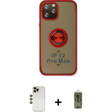 BUTİMAR'S iPhone 12 Pro Max Yörünge Çizgi - Siyah Joko Magic 5d Hayalet Cam + Gold Shine Kamera Lens