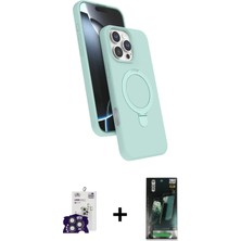 Cepte Toptan iPhone 16 Pro Max Iz Işık Koleksiyonu - Siyah 360 Mat Full Body Arka Koruyucu + Titanyum Gri Bilvis Titan Kamera Lens